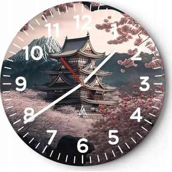 Hodiny Nástěnné hodiny do kuchyně 30x30 Asie Skleněné hodiny do obýváku Loft Tiché