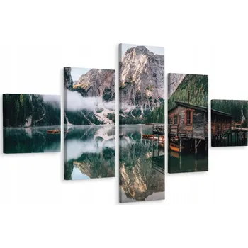 Obraz Vícedílný obraz JEZERO Hory Les Krajina 3D 150x90