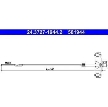 Brzdový systém Tažné lanko, parkovací brzda ATE 24.3727-1944.2