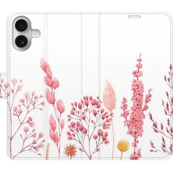 Pouzdro na mobilní telefon Flipové pouzdro iSaprio - Pink Flowers 03 - iPhone 16 Plus