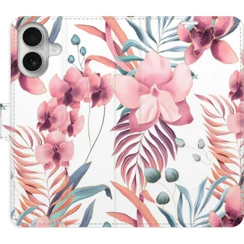Pouzdro na mobilní telefon Flipové pouzdro iSaprio - Pink Flowers 02 - iPhone 16