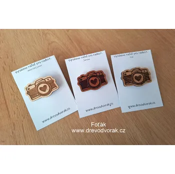 Brož Dřevěná brož FOŤÁK Varianta: Dub