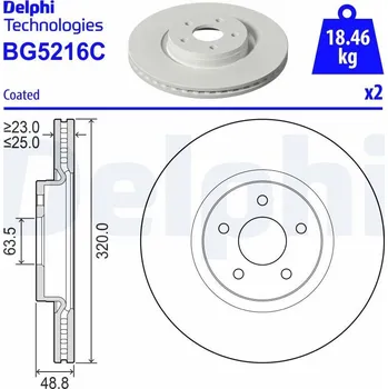 Brzdový kotouč Brzdový kotouč DELPHI BG5216C