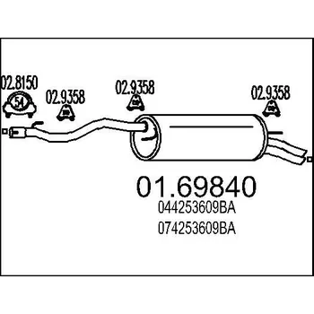 Tlumič výfuku Zadní tlumič výfuku MTS 01.69840