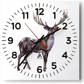 Hodiny Kuchyňské nástěnné hodiny 30x30 Zvířata Skleněné hodiny do obýváku Moderní Tiché