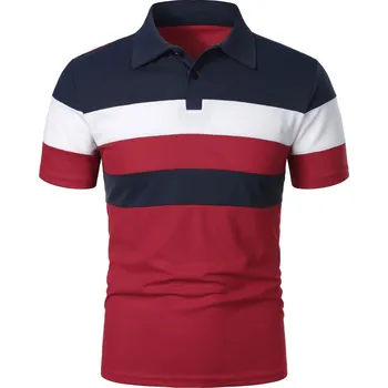 Pánské tričko polo s límečkem a pruhy Velikost: 4XL, Barva (Varianta): Mode C