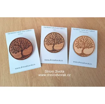 Brož Dřevěná brož STROM ŽIVOTA Varianta: Americký javor