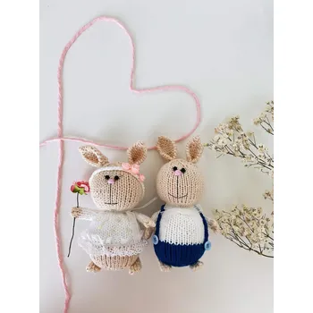 Svatební dekorace BRIMOON Ženich a nevěsta amigurumi
