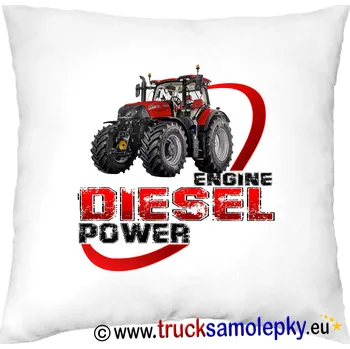 Dekorativní polštářek Polštář traktor DIESEL POWER 6 (Polštář ( povlak včetně polštáře) velikost 40 x 40 cm)