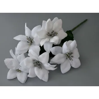 umělá květina Canea Polsko Vánoční hvězda BÍLÁ