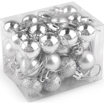 Vánoční ozdoba Vánoční baňky Ø20 mm Varianta: 2 stříbrná, Balení: 1 krab.