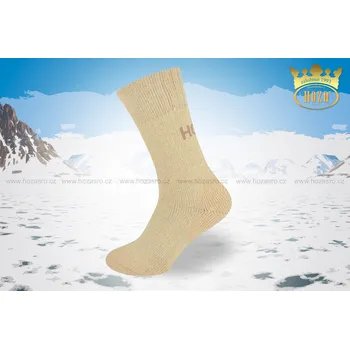 Pánské ponožky EXTRA thermo ponožky HOZA - jednobarevné - H3417 Barva: béžová, Velikost: 32-33