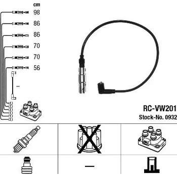 Zapalovací kabel Sada kabelů pro zapalování NGK 0932