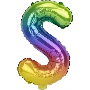 Balónek Písmeno S Barevný fóliový balónek Duhová písmena abecedy 40 cm