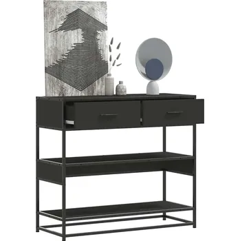 Konzolový stolek vidaXL Konzolový stolek 90x35x80 cm kompozitní dřevo [849182] Barva: Černá