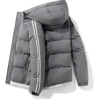 Pánský zimní kabát Pánská zimní bunda ND800 Barva: Šedá, Velikost: 4XL