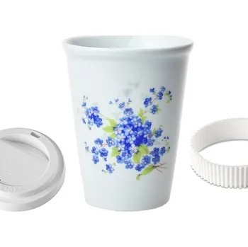 Český porcelán, Dubí Pohárek na kávu sebou Coffee to Go! pomněnky - 310 ml