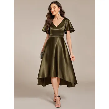 Dámské šaty Ever Pretty olivové saténové šaty 2335 Velikost: S / 36 / 04 / 08