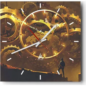 Hodiny Velké nástěnné hodiny 40x40 Abstrakce Skleněné tiché hodiny