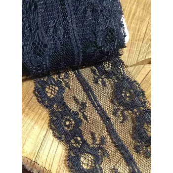 Krajka Silonová krajka / vsadka šíře 65 mm barva černá