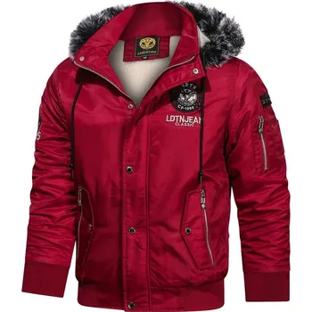 Pánský zimní kabát Pánská zimní bunda ND824 Barva: Červená, Velikost: 4XL