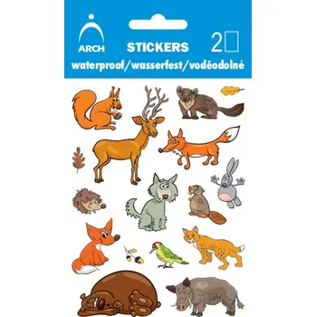 samolepka Arch Voděodolné samolepky Lesní zvířátka 01 2 archy