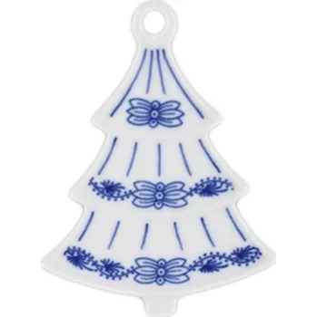 Český porcelán, Dubí Vánoční ozdoba - stromeček 8,5 x 6,3 cm 10596 I.jakost
