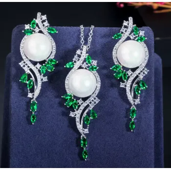 Souprava šperků B-TOP Vintage postříbřená souprava s AAA zirkony a perlou