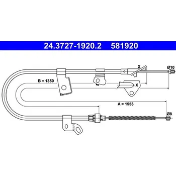 Brzdový systém Tažné lanko, parkovací brzda ATE 24.3727-1920.2