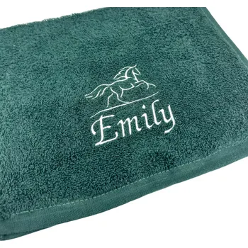 Ručník Ručník Kůň s vlastním jménem nebo textem Barva: Tmavě modrá, Velikost ručníku: 30x50cm
