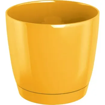 květináč COUBI s miskou žlutý