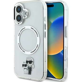 Karl Lagerfeld IML Karl and Choupette MagSafe Zadní Kryt pro iPhone 16 Průhledný
