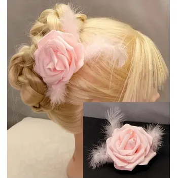 Brož Brož 3v1růžička s pírky BR039 Růžová