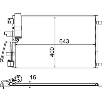 Výparník klimatizace Kondenzátor, klimatizace MAHLE AC 607 001S