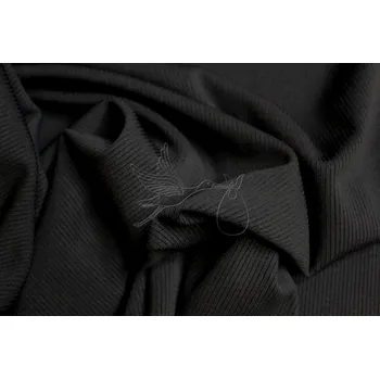 Polyesterový žebrovaný náplet - Černá