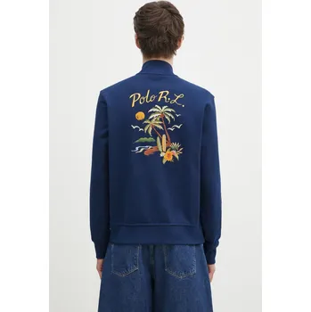 Pánská mikina Bavlněná mikina Polo Ralph Lauren Long Sleeve Sweatshirt pánská, modrá barva, s aplikací, 710970280, M, 55X