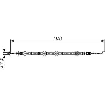 Brzdový systém Tažné lanko, parkovací brzda BOSCH 1 987 482 376