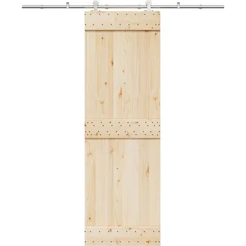 Tesařské kování vidaXL Sada příslušenství pro posuvné dveře 200 cm nerez ocel stříbrná [4009691]