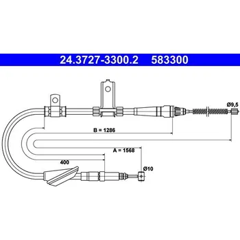 Lanko parkovací brzdy Tažné lanko, parkovací brzda ATE 24.3727-3300.2