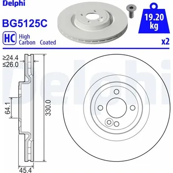 Brzdový kotouč Brzdový kotouč DELPHI BG5125C