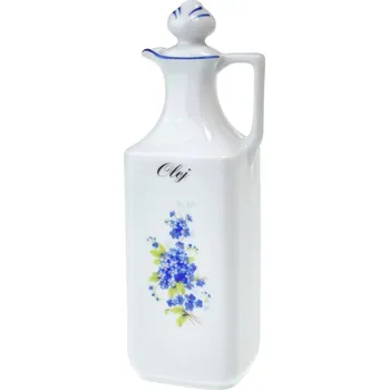 Český porcelán, Dubí Karafa hranatá 700 ml pomněnky - s nápisem "Olej"