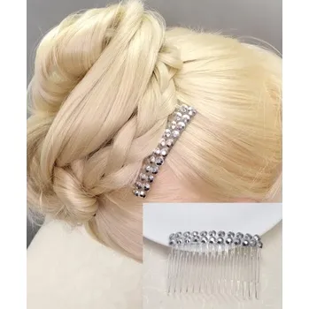 Ozdoba do vlasů Hřebínek do vlasů Altea svatební stříbrné kamínky BH40
