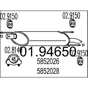 Tlumič výfuku Zadní tlumič výfuku MTS 01.94650