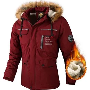 Pánský zimní kabát Pánská zimní bunda ND815 Barva: Červená, Velikost: L