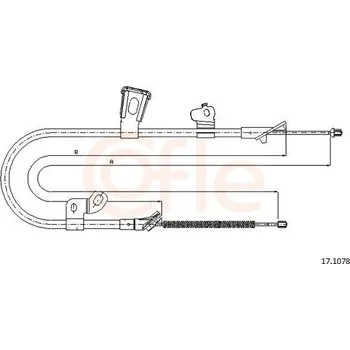 Brzdový systém Tažné lanko, parkovací brzda COFLE 17.1078