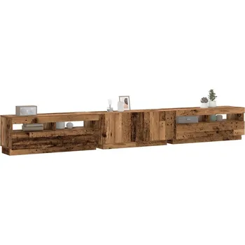 Televizní stolek vidaXL TV skříňka s LED osvětlením 300x35x40 cm [3120178] Barva: Staré dřevo