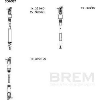 Zapalovací kabel Sada kabelů pro zapalování BREMI 300/387