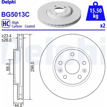 Brzdový kotouč Brzdový kotouč DELPHI BG5013C