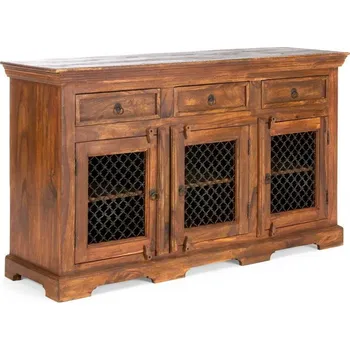 Příborník do zásuvky Dřevěný příborník s kovovými dvířky z palisandru Artus