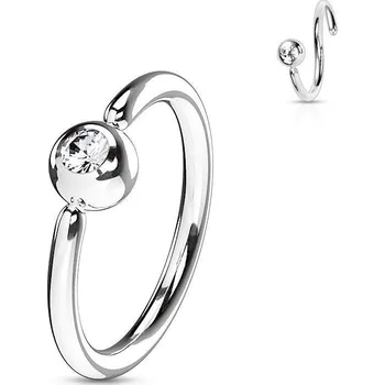 Piercing Piercing - kruh, kulička se zirkonem (0,8 x 10 mm)